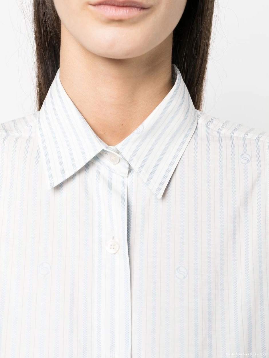 Cheap Women stripe-print Stella long-sleeved McCartney shirt 0416